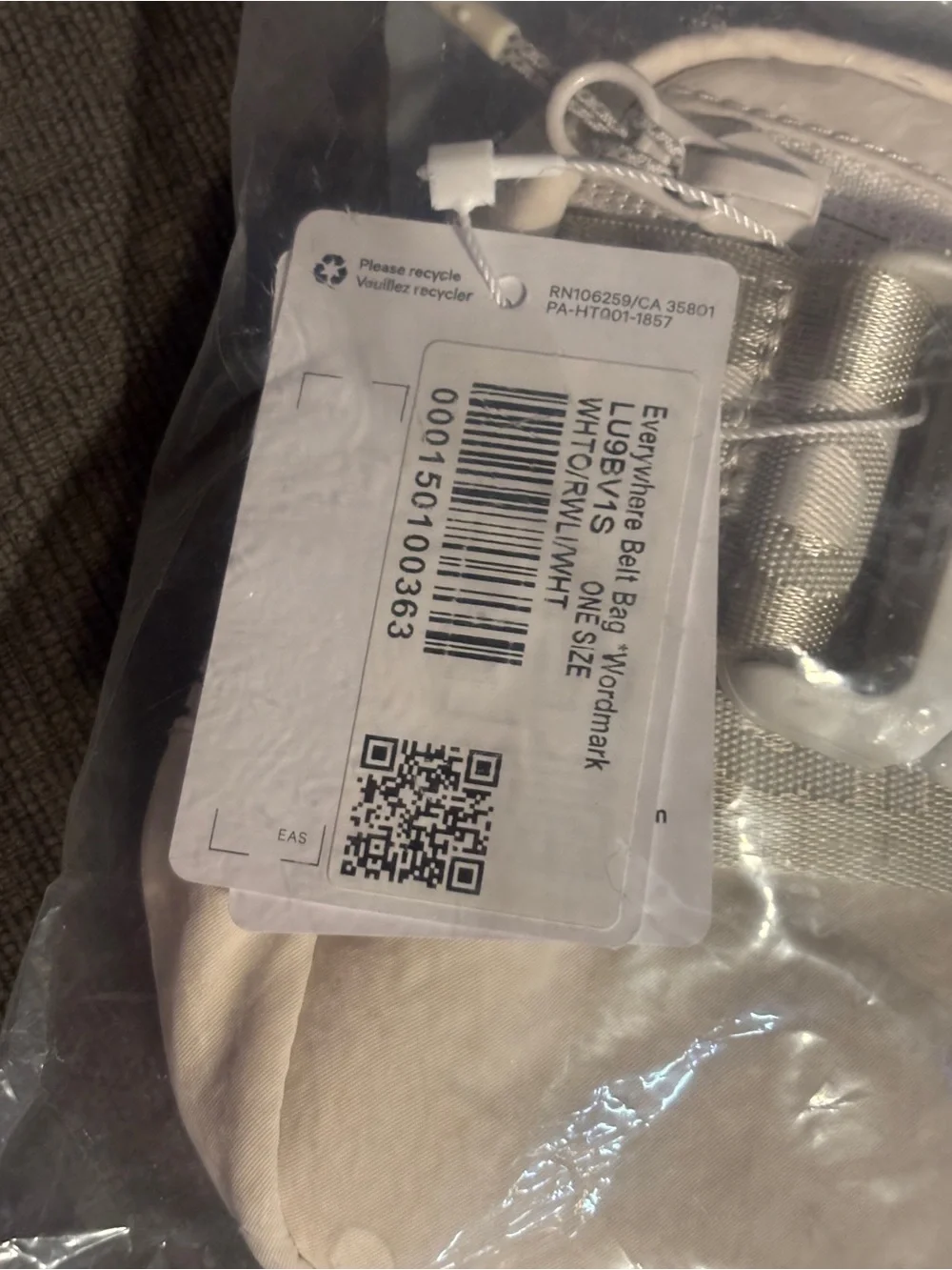 lululemon athletica white belt bag